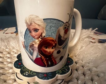 Frozen Coffee Mug with Elsa, Anna, and Olaf