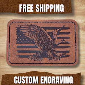 Custom engraved leather patch– Laser Engraved Custom Design Hat Patch gift birthday corporate events name badge hand bag leatherette patch