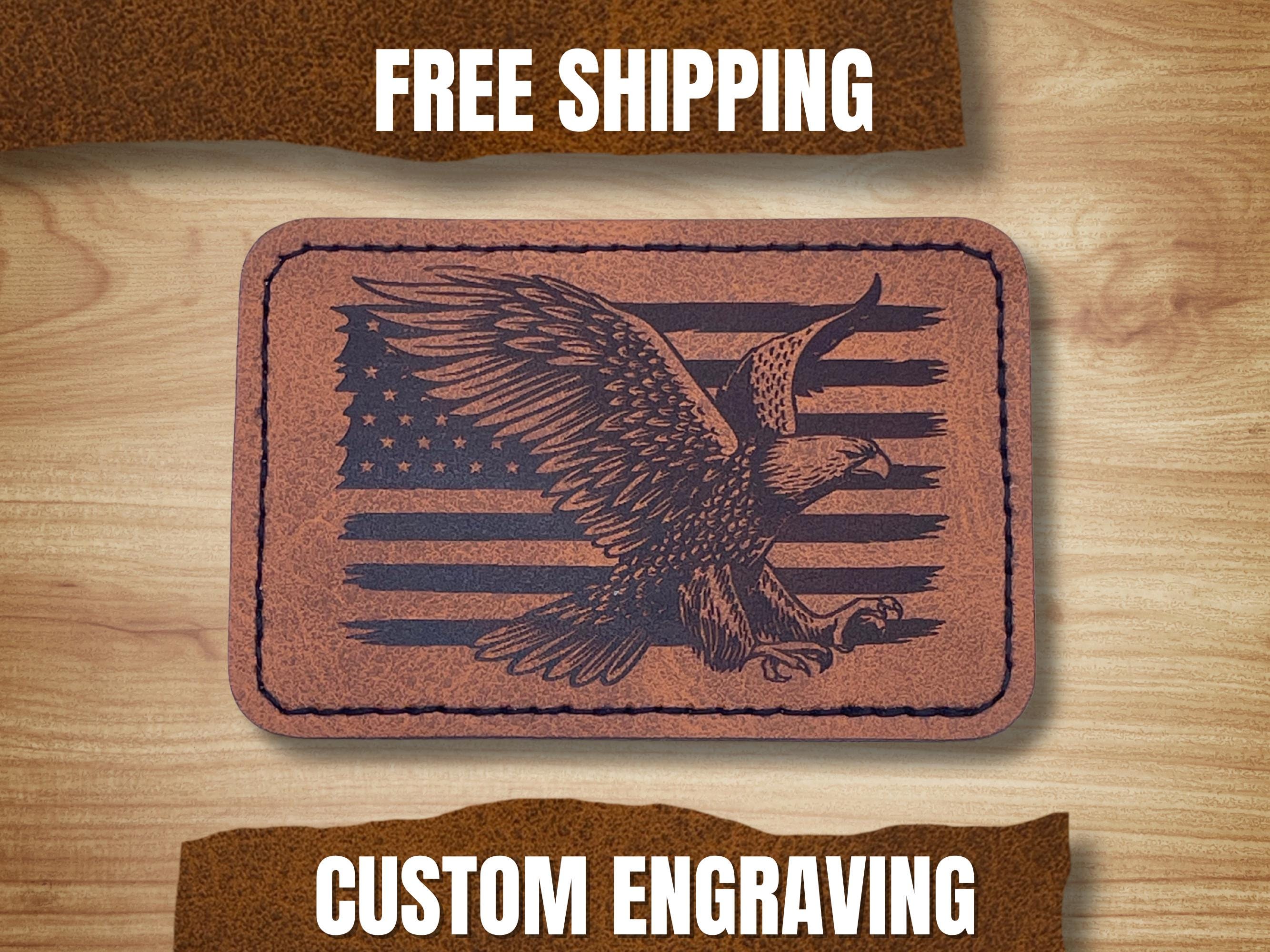 Personalized Laser Engraved Faux Leather Patch: Iron-On Custom Logo