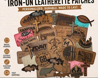 Custom Iron-on patch Personalized Laser Engraved Leatherette Leather Patch Custom Logo Hat Patch