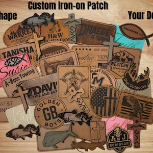 Custom Iron-on patch Personalized Laser Engraved Leatherette Leather Patch Custom Logo Hat Patch