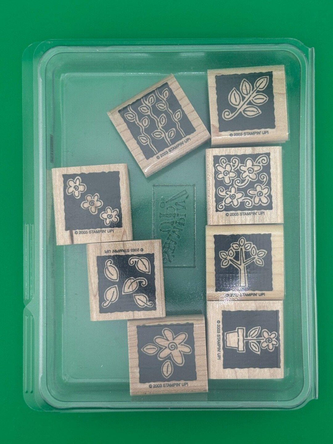 Retired Stampin up Garden Blocks Stamp Set Floral Garden Rubber Stamps ...