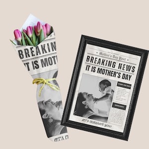 Mother&#39;s Day Newspaper Template: Personalized Canva Gift (Digital Download)
