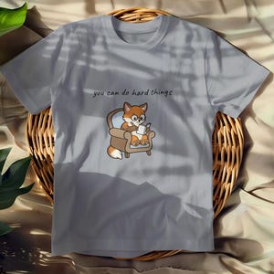 セラピストへのギフトシャツ、You Can Do Hard Things Fox Tシャツ、LCSW LMFT BCBAソーシャルワーカーへのギフト、メンタルヘルスカウンセラー向けユニセックスTシャツ