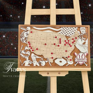 Baseball Stadium Map - Stadium Travel Map - Pro Baseball Stadium Tracker - Travel Map - Baseball Gift