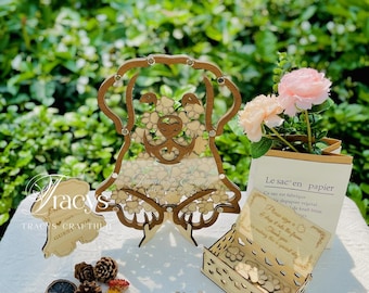 Dog Shape Guestbook - Pet Guest Book - Drop Box Guest Book - Unique Wedding Guest Book Alternative