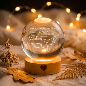 Veilleuse personnalisée pour ballon commémoratif de décès d'un bébé, lampe commémorative pour le décès d'un nourrisson, cadeaux commémoratifs pour bébé, cadeau de fausse couche, cadeau de sympathie pour la perte d'un bébé