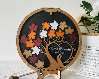 Maple Tree Wedding Guest Book Alternative -  Personalized Tree Wedding Guest Book -  Personalized Memorial Guest Book