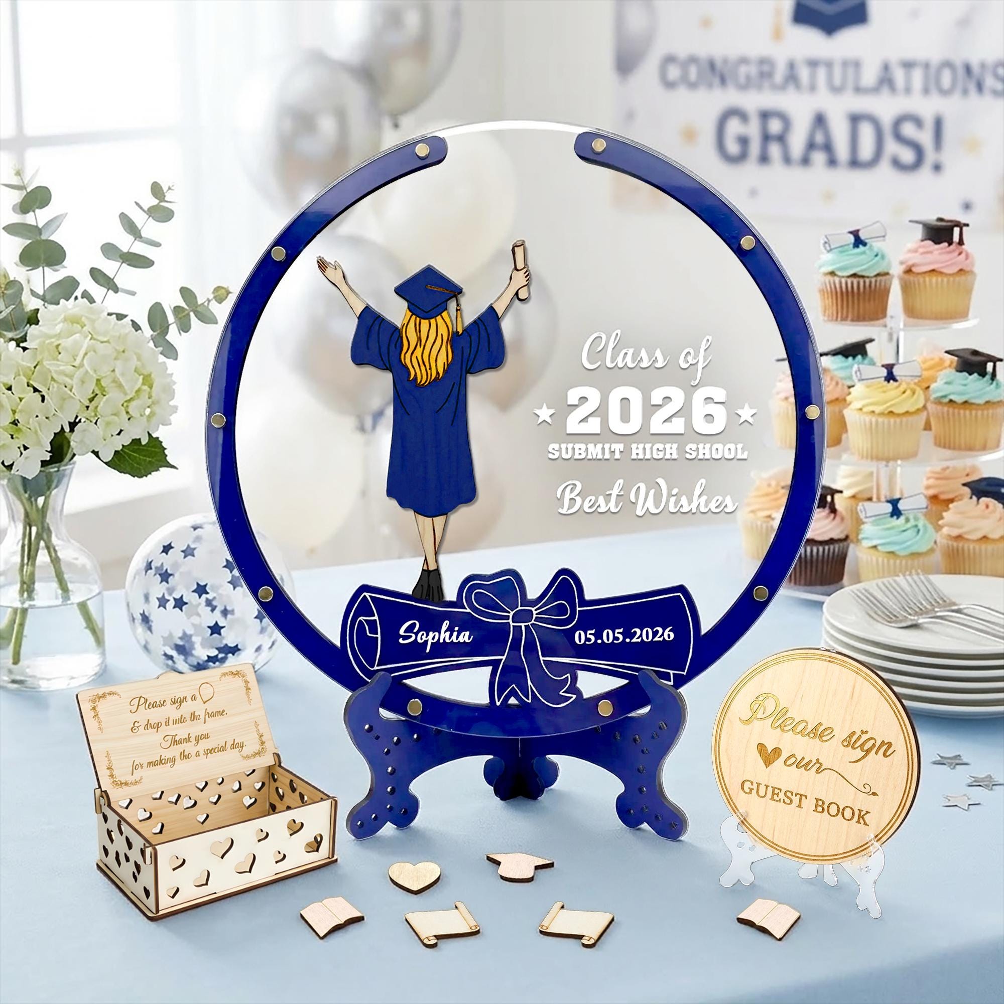 Personalized Graduation Guest Book Alternative, Class of 2026 Keepsake ...