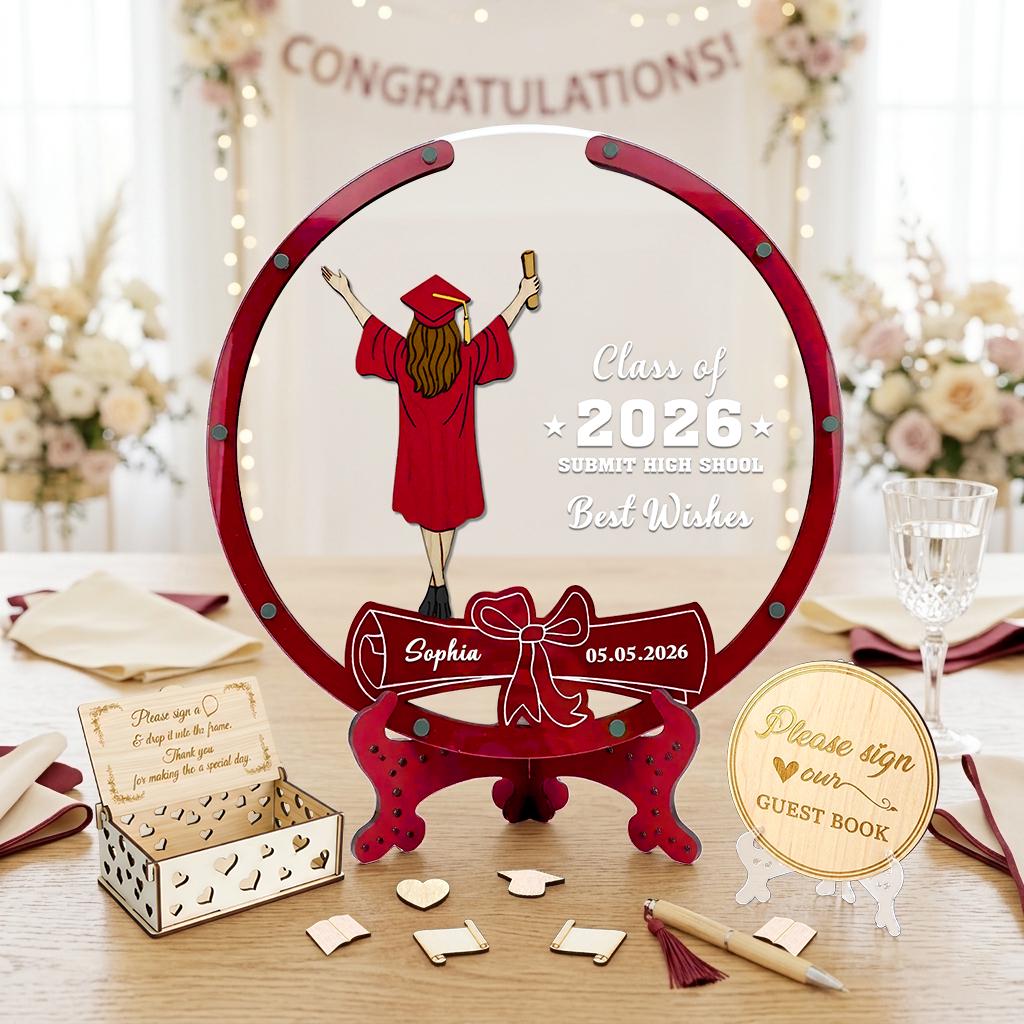 Personalized Graduation Guest Book Alternative, Class of 2026 Keepsake ...