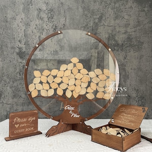 Custom Family Tree Guest Book Wedding Sign -  Personalized Wedding Guest Book Alternative - Rustic Wedding Decor - Circle guest book