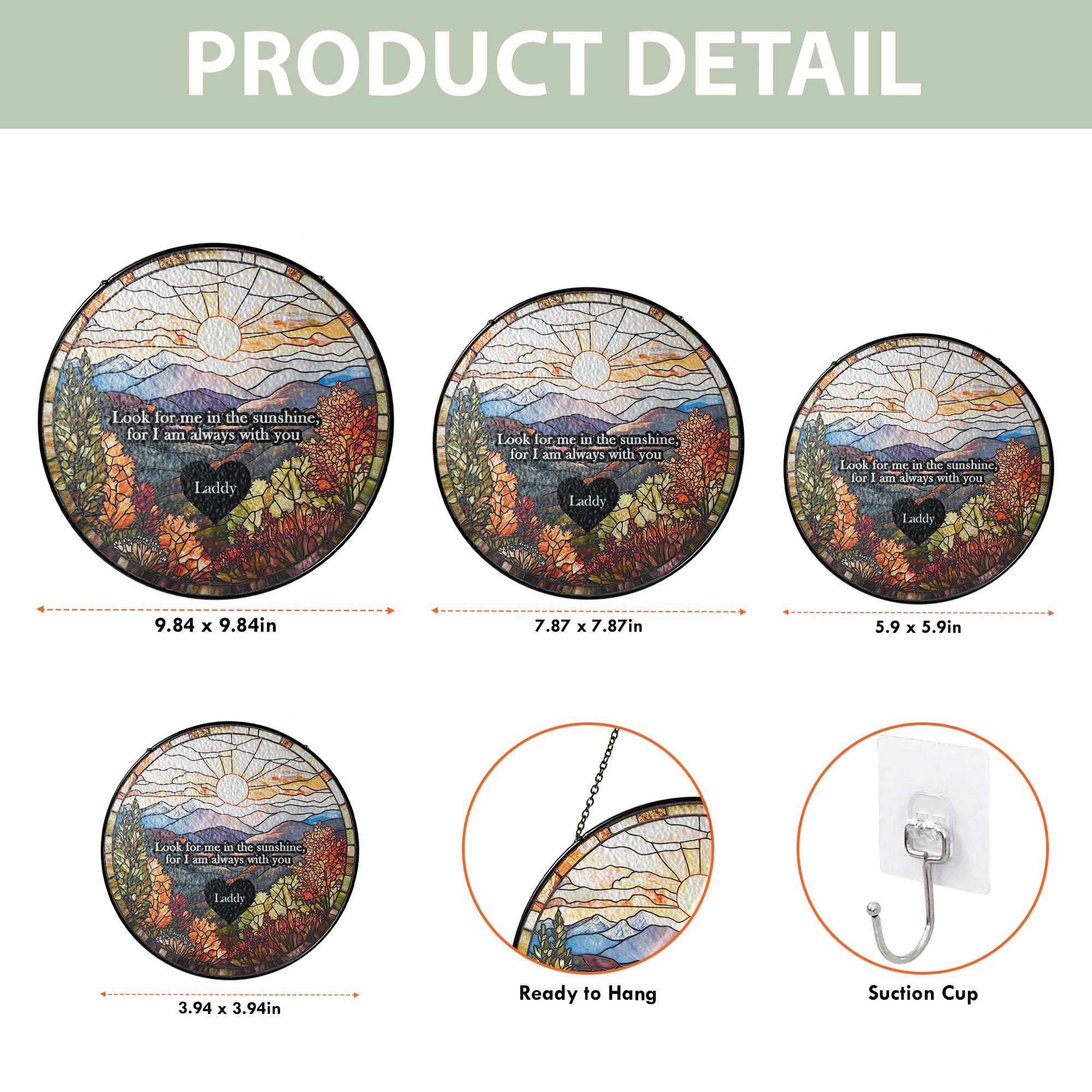 Personalized Stained Glass Window Hanging Suncatcher Memorial Gifts For Loss Of Mom Dad