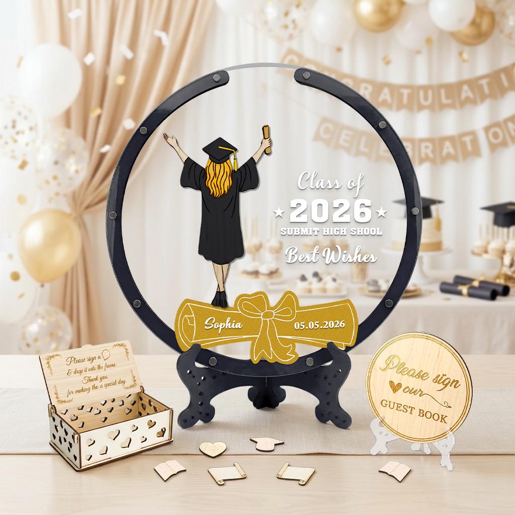 Personalized Graduation Guest Book Alternative, Class of 2026 Keepsake ...