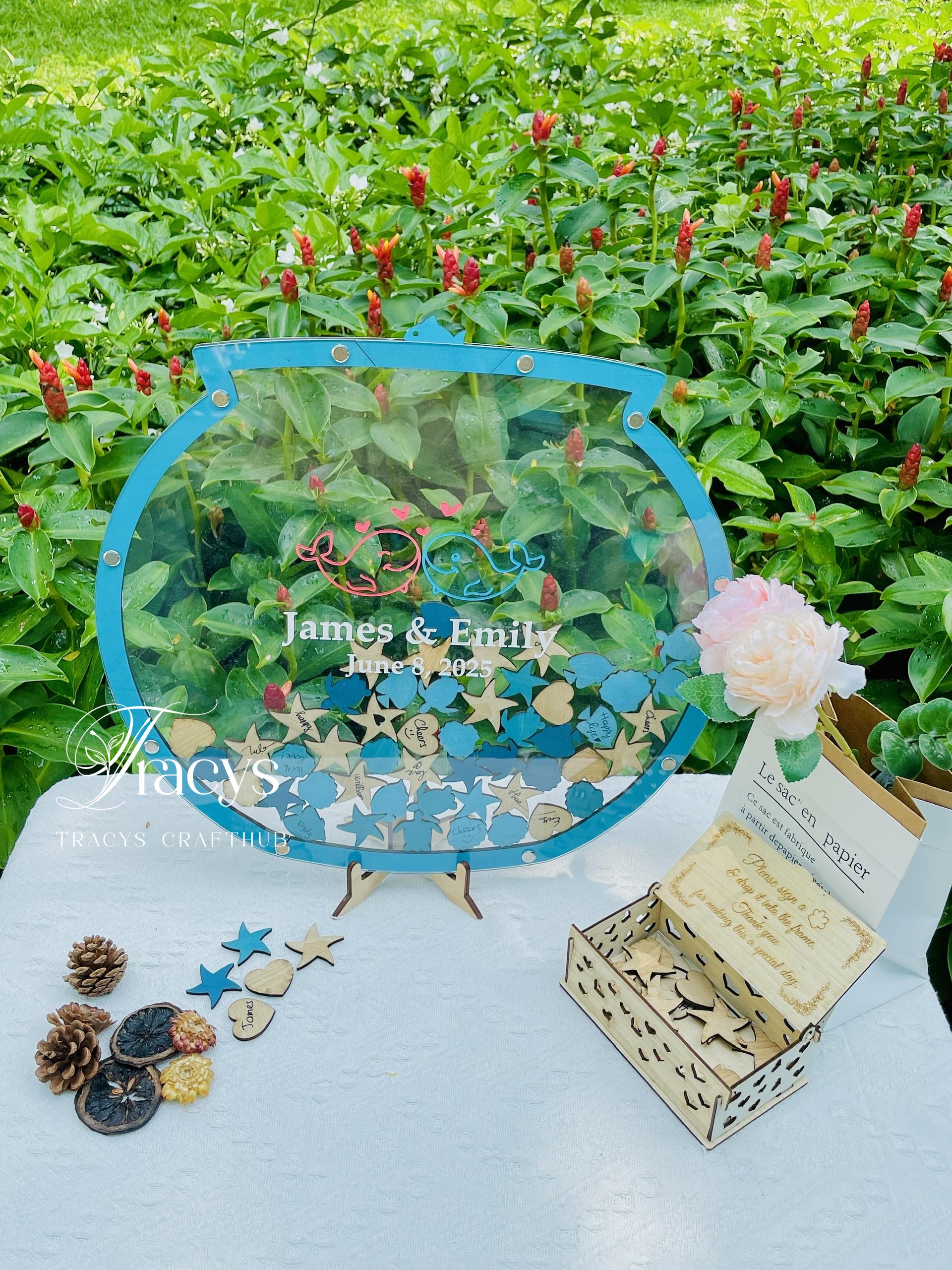 Fish Tank Frame Guest Box - Ocean Theme Wedding Guest Book - Fish Wedding Guest Book - Wedding Guest Book Alternative