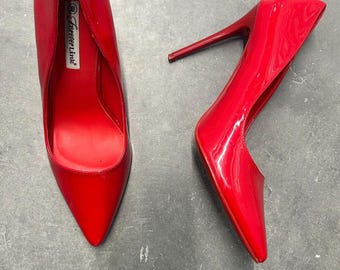 Forever link red patent heels