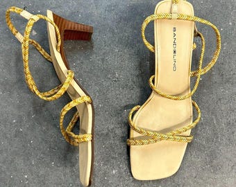 Bandolino gold brown strappy sandals