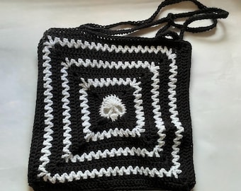 Crochet skull tote bag