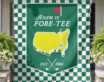 Custom Fore-Tee Birthday Banner Golf Theme 40th Decorations For Him