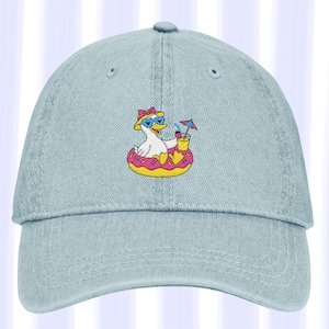 Silly Goose Embroidered Denim Hat, Funny Goose Hat, Vintage Adjustable Baseball Cap, Summer Cottagecore Gift for Her