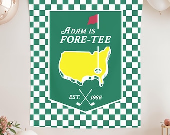 Custom Fore-Tee Birthday Banner Golf Theme 40th Decorations For Him