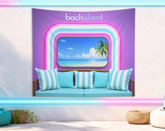 Tropical Villa Reality TV Confessional Backdrop Banner Tapestry, Bachelorette Island Decoration