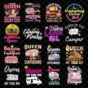 Camping Queen Png File Bundle, Camping Mode PNG, Family Adventure Retro Summer Camping png, Outdoor Camping Lover Camping Shirt Design Girls