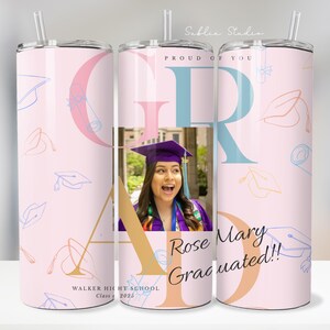 Personalized Graduation Tumbler Wrap: Class of 2025 Photo Gift (Digital Download)