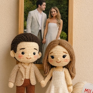 Custom Couple Doll, Custom Crochet Doll, Look Alike Doll, Christmas Gift For Mom Dad, Portrait Doll, Family Portrait Doll