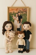 Custom Family Portraits Doll Christmas Gift Personalized Crochet Doll Handmade Custom Doll Look Alike Doll Gift For Wife Gift For Kids product logo