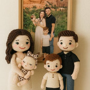 Benutzerdefinierte Familien Porträts Puppe Weihnachtsgeschenk personalisierte häkeln Puppe Handgemachte benutzerdefinierte Puppe Look Alike Puppe Geschenk für Frau Geschenk für Kinder