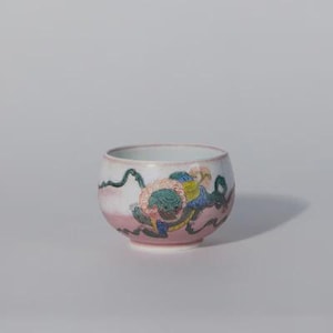 Stunning Xing Shi Tea Cup, Hand-Painted Lion & Hydrangea Motif Tea Cup, Timeless Tea Cup, Gift Tea Cup, Cup for Tea Lovers, Appreciation Cup