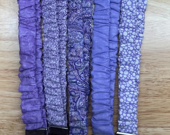 Purple Fabric Scrunchie Lanyard - 36”