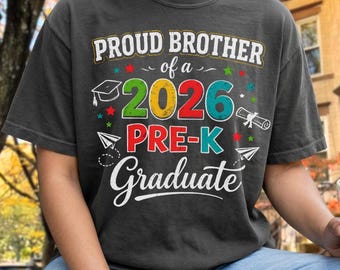 Proud Brother of a 2026 Pre-k Graduate PNG, Graduation Clipart, Digital Download