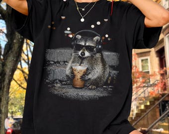 Funny Raccoon PNG, Coffee Lover Digital Download, Instant Download