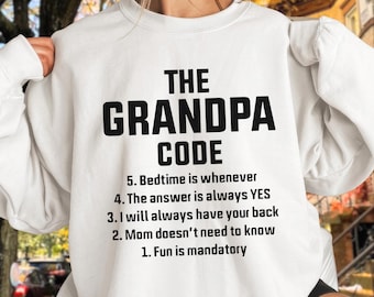The Grandpa Code PNG, Funny Grandparent Humor Digital Download