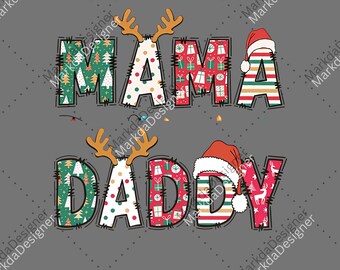 Mum Christmas PNG, Dad Christmas Digital Download, New Mum Sublimation, New Dad, Family Christmas, Mama Xmas PNG, Matching Digital Download