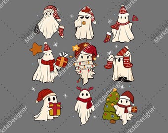 Christmas Ghost Digital Download, Ghost Santa Sublimation, Merry Christmas PNG, Xmas Holiday Sublimation, Funny Christmas Digital Download