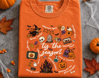 tis the season Halloween Gothic Clipart PNG, Spooky Collage Digital Download