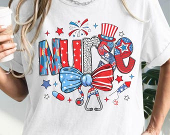 Nurse PNG, Patriotic Sublimation Digital Download, Instant File