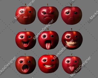 Funny AI Apple PNG, Gen Z Brainrot Meme Graphic Digital Download, Silly Fruit Humor Sublimation, Ai Apple, Silly AI Apple, Funny Fruit File
