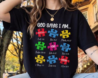 God Says I Am... Christian PNG, Affirmation Puzzle Sublimation Digital Download