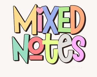 Mixed Notes Font, Goodnotes Cute Handwriting Font for Student Notes | Handwritten Font For Digital Notes, Planning, Journaling