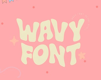 Wavy Retro Font, A-Z, silhouette font, trendy font, handwritten font, hand lettering, procreate font, curvy font, alpha