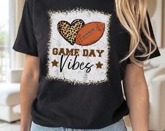 Game Day Vibes Football Leopard PNG, Sports Digital Download, Instant Download