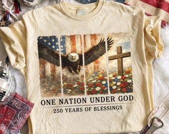 One Nation Under God Patriotic Eagle PNG, 250th Anniversary Sublimation Digital Download