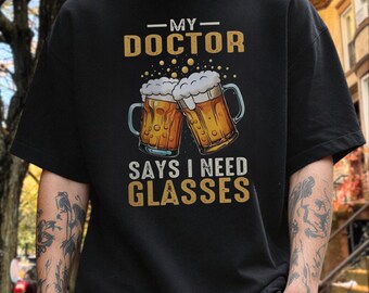 My Doctor Says I Need Glasses Beer Mug PNG, Funny Drinking Digital Download