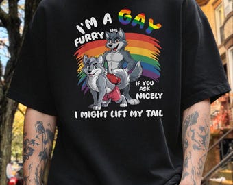 Gay Furry Tail Lift PNG, Lgbtq Pride Wolf Digital Download