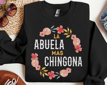 La Abuela Mas Chingona PNG, Floral Watercolor Digital Download, Instant Download