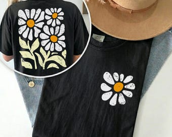 Boho Daisy PNG, Floral Digital Download, Watercolor Wildflower Clipart