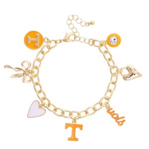 Tennessee Volunteers Charm Bracelet – Sold Out 3X! NCAA Licensed Orange & White Game Day Jewelry, Vols Gift for Her, Limited Quantity